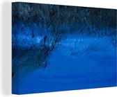 Une peinture à l'huile avec une toile lueur bleue 140x90 cm - Tirage photo sur toile (Décoration murale salon / chambre)