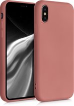 kwmobile phone case pour Apple iPhone X - Coque pour smartphone - Coque arrière rose pêche