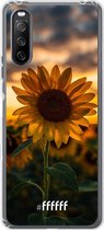 6F hoesje - geschikt voor Sony Xperia 10 III -  Transparant TPU Case - Sunset Sunflower #ffffff