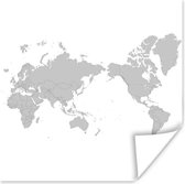 Wereldkaart avec l' Asie au milieu 30x30 cm