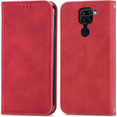 Voor Xiaomi Redmi 10 X 4G / Redmi Note 9 4G Retro Skin Feel Zakelijk Magnetisch Horizontaal Flip Leren Hoesje met Houder & Kaartsleuven & Portemonnee & Fotolijst (Rood)