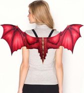 Halloween Carnaval Volwassen Decoratie Niet-geweven Dragon Wings Cosplay Vleugels Rekwisieten, Maat: One Size (Rood)