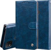 Voor Geschikt voor Xiaomi Redmi 9C Business Style Oil Wax Texture Horizontale Flip Leather Case, met houder & kaartsleuven & portemonnee (blauw)