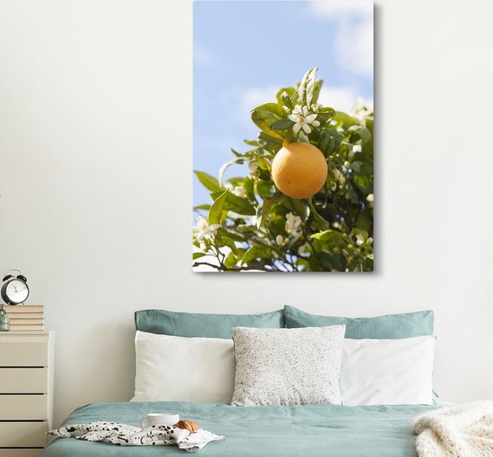 Gros plan d'orange sur la toile arbre 2cm 120x180 cm - Tirage photo sur toile (Décoration murale salon / chambre) / Arbres Peintures sur toile XXL / Groot format!
