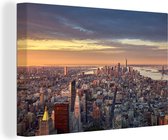 Canvas Schilderij New York City, Manhattan skyline - 60x40 cm - Wanddecoratie