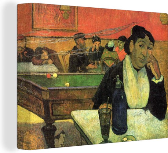 Canvas Schilderij Nachtcafé in Arles - Schilderij van Paul Gauguin - 120x90 cm - Wanddecoratie