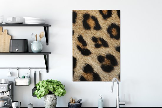 Fourrure de léopard 60x90 cm - Tirage photo sur toile (Décoration murale salon / chambre) / Peintures sur toile animaux sauvages