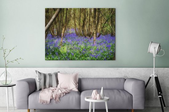 Peintures sur toile - Tapis de jacinthes étoilées dans une forêt - 120x90 cm - Décoration murale