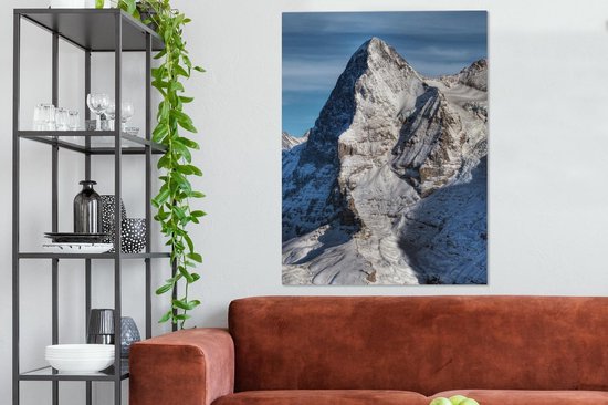 Tableau sur toile Vue depuis le Schilthorn sur l' Eiger suisse - 90x120 cm - Décoration murale