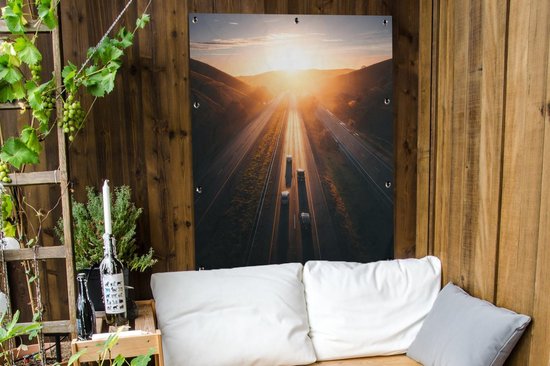 Affiche jardin - Toile jardin - Posters de jardin extérieur - Coucher de soleil californien - 90x120 cm - Jardin