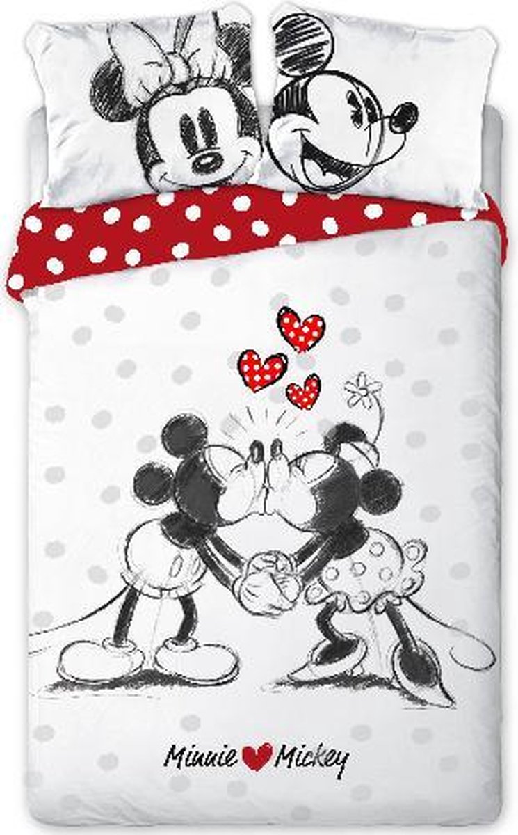 Mickey & Minnie Mouse dekbedovertrek Love You 155x200 + 50x80 cm