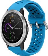 Garmin Vivoactive 3 siliconen bandje met gaatjes - lichtblauw - 42mm