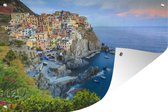 Tuindecoratie Verlicht dorp Manarola in de Cinque Terre - 60x40 cm - Tuinposter - Tuindoek - Buitenposter