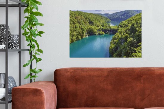 Belle vue sur le parc national des lacs de Plitvice Toile 90x60 cm - Tirage photo sur toile (Décoration murale salon / chambre)