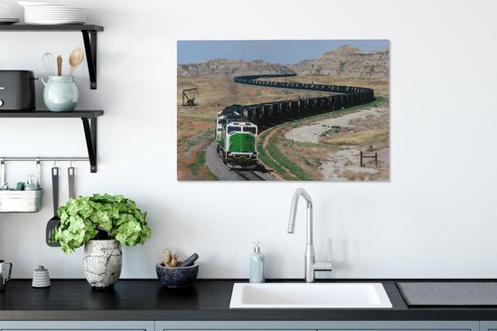 Une longue locomotive à vapeur aux Etats-Unis Toile 90x60 cm - Tirage photo sur toile (Décoration murale salon / chambre)