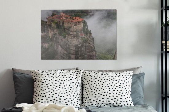 Les monastères des Météores entre les nuages Toile 60x40 cm - Tirage photo sur toile (Décoration murale salon / chambre)