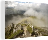 Canvas Schilderij Donkere wolken boven het Nationaal park Loch Lomond en de Trossachs in Schotland - 60x40 cm - Wanddecoratie