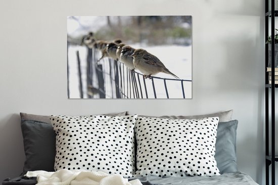 Roseaux sur une clôture Toile 90x60 cm - Tirage photo sur toile (Décoration murale salon / chambre)