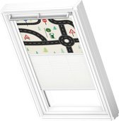 VELUX Origineel Verduisterend Rolgordijn Plus Plissé (DFD) Wit Kozijn, P10, 410, 3, Roads