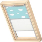 VELUX Origineel Verduisterend Rolgordijn Plus Plissé (DFD), Zilveren Kozijn, S06, 606, 4, Blue Sky