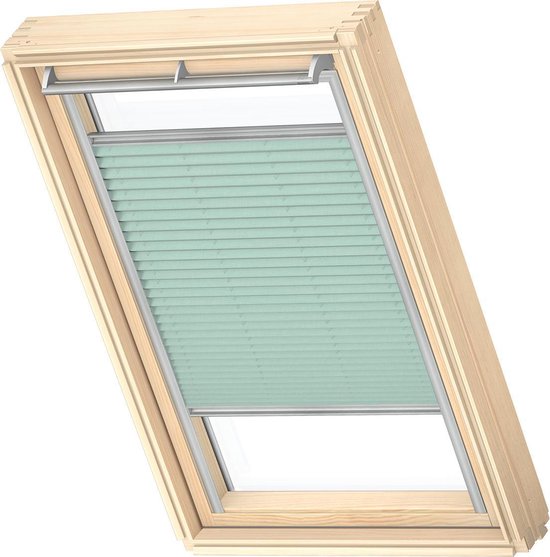 VELUX Origineel Plisségordijn (FHL), Zilveren Kozijn, PK08, Mint Green