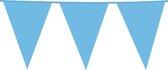 Wefiesta - Vlaggenlijn - Slinger - Vlaggetjes lijn - 10 Meter - XXL vlaggen - 30cm breed - 45cm hoog - Plastic - Lichtblauw - Binnen - Buiten - Versiering - Feest.