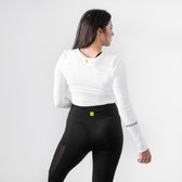 Body & Fit Perfection Stretch Cropped Top - Sportshirt Dames - Lange mouwen - Maat: M - Wit