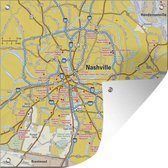 Tuindoek Illustratie van een kleurrijke kaart van Nashville - 100x100 cm