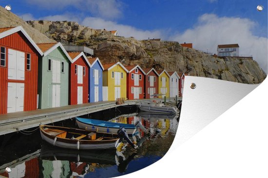 Maisons de pêcheurs au style scandinave coloré 120x80 cm