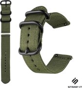 Nylon Smartwatch bandje - Geschikt voor Strap-it Nylon horlogeband 20mm - universeel - groen - Strap-it Horlogeband / Polsband / Armband