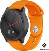 Siliconen Smartwatch bandje - Geschikt voor  Garmin Vivomove HR sport band - oranje - Strap-it Horlogeband / Polsband / Armband