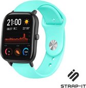 Siliconen Smartwatch bandje - Geschikt voor  Xiaomi Amazfit GTS sport band - aqua - Strap-it Horlogeband / Polsband / Armband