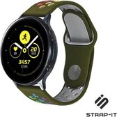 Siliconen Smartwatch bandje - Geschikt voor  Samsung Galaxy Watch sport band 41mm / 42mm - legergroen kleurrijk - Strap-it Horlogeband / Polsband / Armband