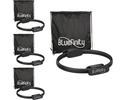 4x pilates ring zwart - met oefeningen - fitness ring - yogaring - magic ring