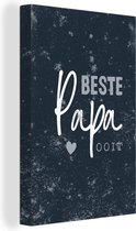 Tableau sur toile Vaderdag - Cadeau homme - Citation - Dictons - Meilleur papa de tous les temps - 120x180 cm - Décoration murale XXL - Cadeau Vaderdag - Cadeau - Cadeau pour lui - Astuce - Hommes