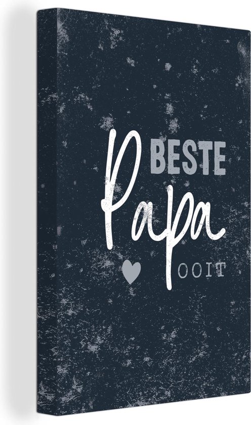 Tableau sur toile Vaderdag - Cadeau homme - Citation - Dictons - Meilleur papa de tous les temps - 120x180 cm - Décoration murale XXL - Cadeau Vaderdag - Cadeau - Cadeau pour lui - Astuce - Hommes