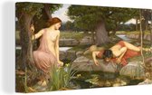 Canvas Schilderij Echo and Narcissus - schilderij van John William Waterhouse - 80x40 cm - Wanddecoratie