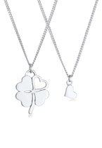 Elli Halsketting Dames Moeder Kind Set Hart Shamrock Hanger in 925 Sterling Zilver Verguld