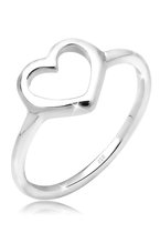 Elli Dames Ring Dames Hart Cut-Out Basic in 925 Sterling Zilver