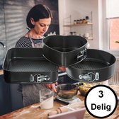 Decopatent® Springform Set de Decopatent de cuisson - SET de 3 pièces (Carré 26 Cm / Rond Ø24 Cm / Coeur 22cm) - Moule à gâteau et moule à gâteau