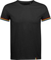 SOLS Heren Regenboog T-Shirt (Diep zwart/multikleurig) Maat M Rainbow -LHBT