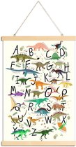 JUNIQE - Posterhanger Dino Alphabet -30x45 /Kleurrijk