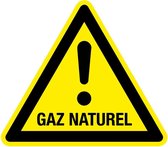 Waarschuwingsbord GAZ naturel - kunststof 150 mm