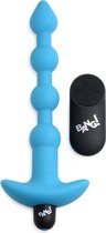 Vibrating Silicone Anal Beads & Remote Control - Blue