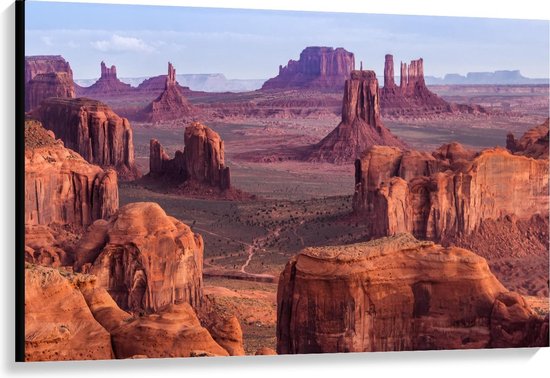 Canvas  - Rotsen Landschap Arizona - 120x80cm Foto op Canvas Schilderij (Wanddecoratie op Canvas)