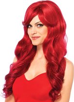 Long Wavy Dames Pruik RoodLeg Avenue