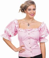 Blouse tiroolse roze/wit voor dame