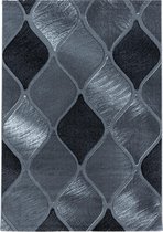 Modern laagpolig vloerkleed Costa - zwart 3530 - 160x230 cm