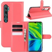 Voor Xiaomi Mi Note 10 / Note 10 Pro / CC9 Pro Litchi Texture Horizontal Flip beschermhoes met houder & kaartsleuven & portemonnee (rood)