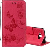 Voor Huawei Mate 10 Vintage reliÃ«f bloemen vlinderpatroon horizontale flip lederen tas met kaartsleuf en houder & portemonnee en lanyard (rood)